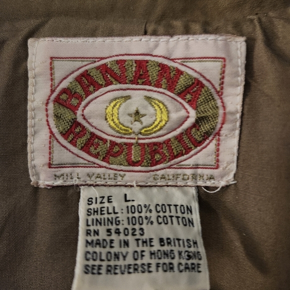 80s Banana Republic Mill Valley label 100% cotton women's trench coat belt large - Picture 3 of 12